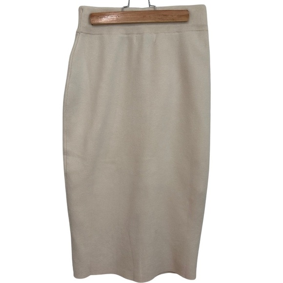 ANDREA IYAMAH ODA Scalloped Knit Skirt Tusk Small Designer Quiet Luxury NWT READ - Picture 8 of 11